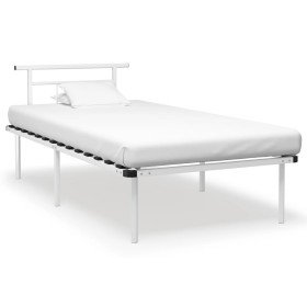 Estructura de cama sin colchón metal blanco 100x200 cm Estructura de cama sin colchón metal blanco 100x200 cm