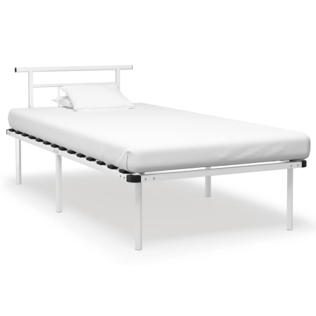 Estructura de cama sin colchón metal blanco 100x200 cm