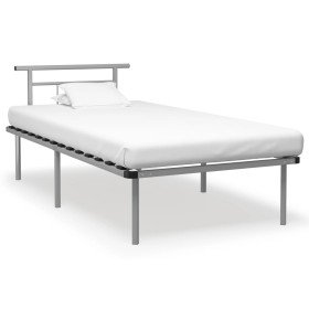 Estructura de cama sin colchón metal gris 100x200 cm Estructura de cama sin colchón metal gris 100x200 cm