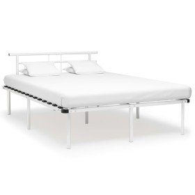 Estructura de cama sin colchón metal blanco 140x200 cm Estructura de cama sin colchón metal blanco 140x200 cm