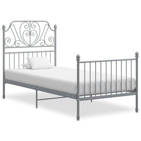 Estructura de cama sin colchón metal gris 90x200 cm en Camas y somieres | Comprar online en Foro24