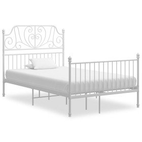 Estructura de cama sin colchón metal blanco 120x200 cm en Camas y somieres | Comprar online en Foro24
