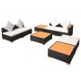 Gartenmöbel und Kissen 8 Stück schwarzes synthetisches Rattan von vidaXL, Gartensets - Ref: Foro24-42756, Preis: 877,18 €, Ra...