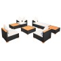 Gartenmöbel und Kissen 8 Stück schwarzes synthetisches Rattan von vidaXL, Gartensets - Ref: Foro24-42756, Preis: 877,18 €, Ra...