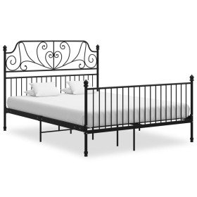 Estructura de cama sin colchón metal negro 160x200 cm en Camas y somieres | Comprar online en Foro24