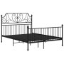 Estructura de cama sin colchón metal negro 160x200 cm