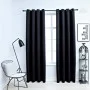 Black blackout curtains with metal rings 2 pieces 140x175 cm by vidaXL, Curtains and curtains - Ref: Foro24-134410, Price: 40...