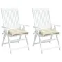 Gartenstuhlkissen, 2 Stück, cremefarbener Oxford-Stoff, 40 x 40 x 7 cm von vidaXL, Kissen für Stühle und Sofas - Ref: Foro24-...