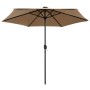 Umbrella with LED lights and taupe gray aluminum pole 270 cm by vidaXL, Umbrellas - Ref: Foro24-47355, Price: 90,37 €, Discou...