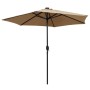Umbrella with LED lights and taupe gray aluminum pole 270 cm by vidaXL, Umbrellas - Ref: Foro24-47355, Price: 90,37 €, Discou...