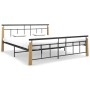 Estructura de cama sin colchón metal madera de roble 180x200 cm