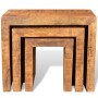 Set de 3 mesitas apilables de madera maciza de mango by vidaXL, Side tables - Ref: Foro24-241130, Price: 134,14 €, Discount: %