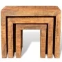 Set de 3 mesitas apilables de madera maciza de mango by vidaXL, Side tables - Ref: Foro24-241130, Price: 131,90 €, Discount: %
