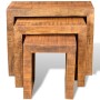 Set de 3 mesitas apilables de madera maciza de mango by vidaXL, Side tables - Ref: Foro24-241130, Price: 134,14 €, Discount: %