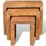 Set de 3 mesitas apilables de madera maciza de mango by vidaXL, Side tables - Ref: Foro24-241130, Price: 131,90 €, Discount: %