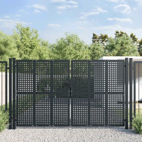 Puerta de jardín acero gris antracita 300x225 cm