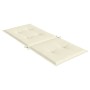 Kissen für Gartenstühle mit hoher Rückenlehne, 4 Stück, cremefarbener Stoff, 120 x 50 x 3 cm von vidaXL, Kissen für Stühle un...