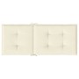 Cojín silla de jardín respaldo alto 4 uds tela crema 120x50x3cm