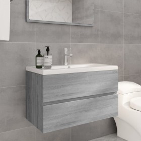Mueble de baño con lavabo madera contrachapada gris Sonoma de vidaXL, Tocadores de baño - Ref: Foro24-3120343, Precio: 197,76...