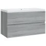 Sonoma gray plywood bathroom cabinet with sink by vidaXL, bathroom vanities - Ref: Foro24-3120343, Price: 197,27 €, Discount: %