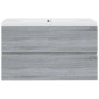 Badezimmerschrank aus grauem Sonoma-Sperrholz mit Waschbecken von vidaXL, Badezimmerwaschtische - Ref: Foro24-3120343, Preis:...