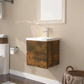 Bathroom furniture with smoked oak plywood sink by vidaXL, bathroom vanities - Ref: Foro24-3152858, Price: 118,75 €, Discount: %
