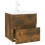 Mueble de baño con lavabo madera contrachapada roble ahumado de vidaXL, Tocadores de baño - Ref: Foro24-3152858, Precio: 118,...