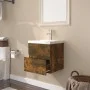 Mueble de baño con lavabo madera contrachapada roble ahumado de vidaXL, Tocadores de baño - Ref: Foro24-3152858, Precio: 118,...