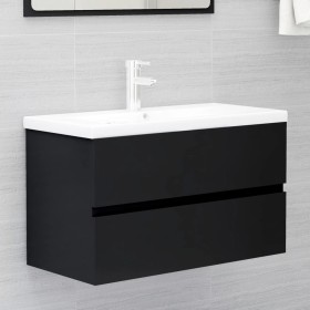 Black engineered wood cabinet with sink by vidaXL, bathroom vanities - Ref: Foro24-3071550, Price: 200,32 €, Discount: %