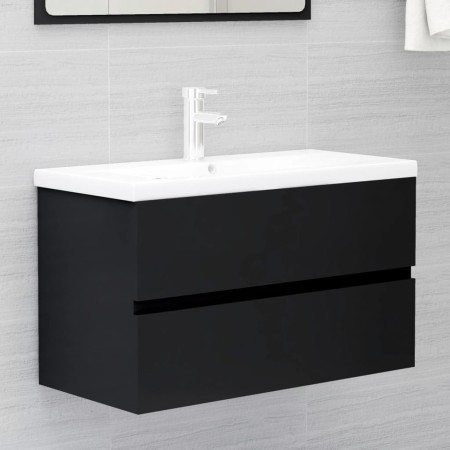 Black engineered wood cabinet with sink by vidaXL, bathroom vanities - Ref: Foro24-3071550, Price: 200,32 €, Discount: %
