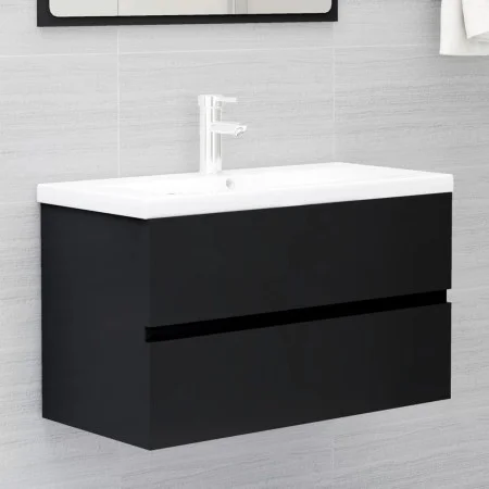 Black engineered wood cabinet with sink by vidaXL, bathroom vanities - Ref: Foro24-3071550, Price: 192,60 €, Discount: %