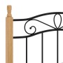 Estructura cama sin colchón metal madera roble negro 90x200 cm
