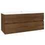 Badmöbel mit Waschbecken Sperrholz braune Eiche von vidaXL, Badezimmerwaschtische - Ref: Foro24-3152887, Preis: 292,36 €, Rab...
