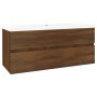 Badmöbel mit Waschbecken Sperrholz braune Eiche von vidaXL, Badezimmerwaschtische - Ref: Foro24-3152887, Preis: 310,40 €, Rab...