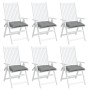 Cojines de silla de jardín 6 uds tela Oxford gris 40x40x7 cm