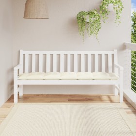 Cojín de banco de jardín tela Oxford blanco crema 180x50x7 cm