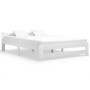 Estructura de cama de madera maciza de pino blanca 140x200 cm de vidaXL, Camas y somieres - Ref: Foro24-322001, Precio: 149,8...