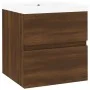 Oak brown plywood bathroom cabinet with sink by vidaXL, bathroom vanities - Ref: Foro24-3152860, Price: 126,17 €, Discount: %
