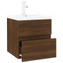 Oak brown plywood bathroom cabinet with sink by vidaXL, bathroom vanities - Ref: Foro24-3152860, Price: 127,92 €, Discount: %