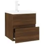 Oak brown plywood bathroom cabinet with sink by vidaXL, bathroom vanities - Ref: Foro24-3152860, Price: 126,17 €, Discount: %