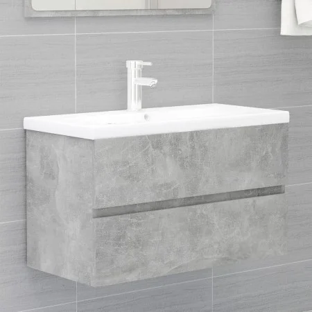 Mueble con lavabo madera de ingeniería gris hormigón de vidaXL, Tocadores de baño - Ref: Foro24-3071553, Precio: 184,55 €, De...