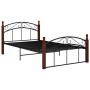 Estructura cama sin colchón metal madera roble negro 120x200 cm