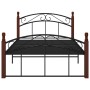 Estructura cama sin colchón metal madera roble negro 120x200 cm