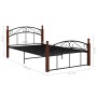 Estructura cama sin colchón metal madera roble negro 120x200 cm