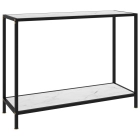 White tempered glass console table 100x35x75 cm by vidaXL, Side tables - Ref: Foro24-322837, Price: 78,77 €, Discount: %