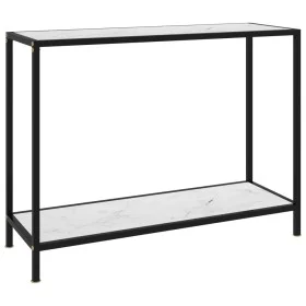 White tempered glass console table 100x35x75 cm by vidaXL, Side tables - Ref: Foro24-322837, Price: 77,66 €, Discount: %