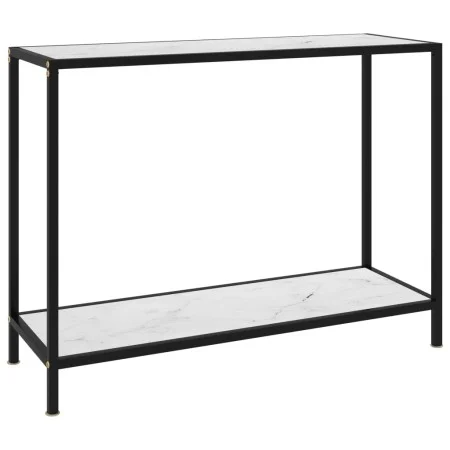 White tempered glass console table 100x35x75 cm by vidaXL, Side tables - Ref: Foro24-322837, Price: 77,66 €, Discount: %