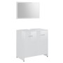 Conjunto de muebles de baño madera contrachapada blanco brillo