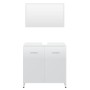 Conjunto de muebles de baño madera contrachapada blanco brillo