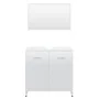 Glossy white plywood bathroom furniture set by vidaXL, Bathroom furniture - Ref: Foro24-802585, Price: 73,17 €, Discount: %
